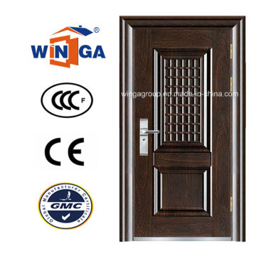 Wood Brown Color Security Iron Metal Steel Door (W-S-115)